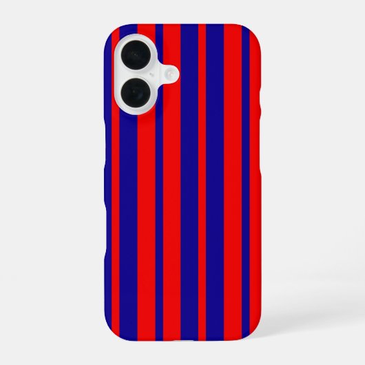 Coque iPhone 16 Conception de rayures rouges et bleues (Verso)