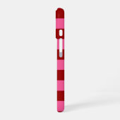Coque iPhone 16 Conception de rayures rouges roses bordeaux (Côté gauche)