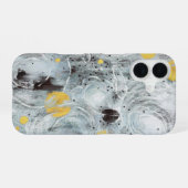 Coque iPhone 16 Conception de texture artistique abstraite grise (Verso Horizontal)