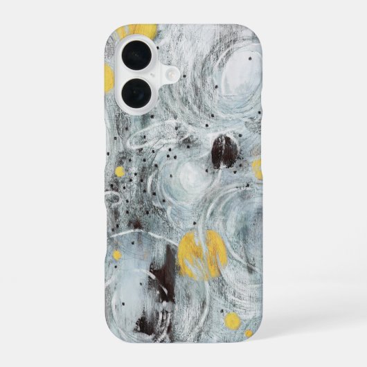 Coque iPhone 16 Conception de texture artistique abstraite grise (Verso)