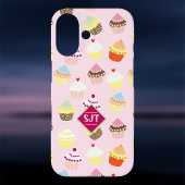 Coque iPhone 16 Conception de thème de boulangerie de Cup Cakes.