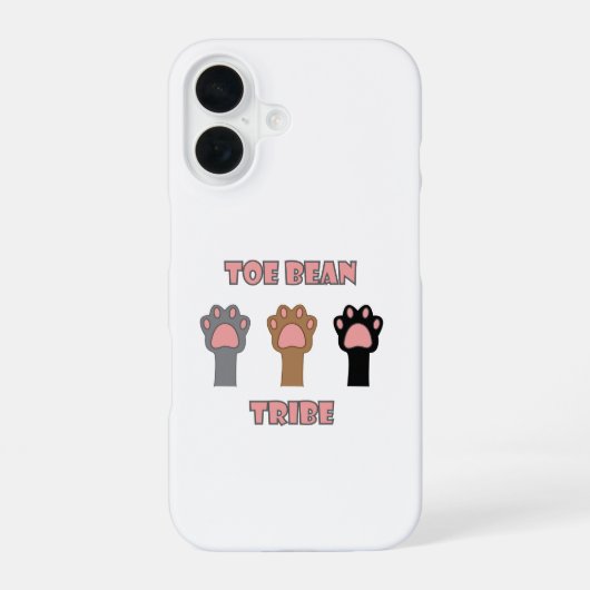 Coque iPhone 16 Conception de trio de pattes de chat aux haricots (Verso)