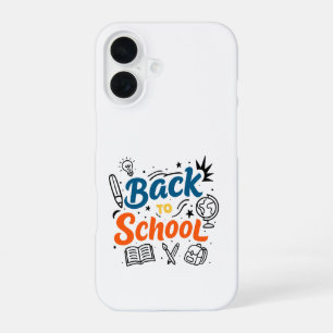 Coque iPhone 16 Conception de typographie colorée pour la rentrée