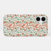 Coque iPhone 16 Conception de vigne botanique moderne orange et sa (Verso Horizontal)
