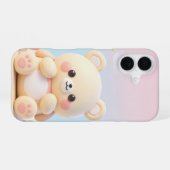 Coque iPhone 16 Conception d'ours mignon kawaii (Verso Horizontal)
