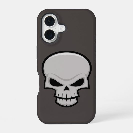 Coque iPhone 16 Conception du crâne mal (Verso)