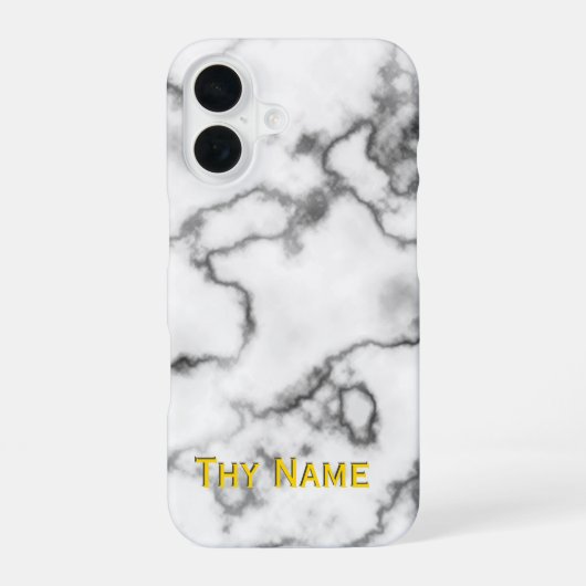 Coque iPhone 16 Conception en marbre blanc - (Verso)