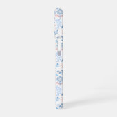 Coque iPhone 16 Conception florale boho impression bloc bleu rose (Côté gauche)