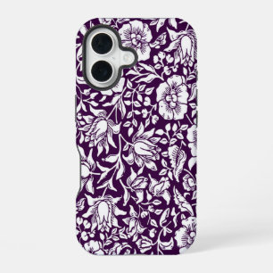 Coque iPhone 16 Conception florale vintage de mauve de William Mor