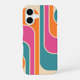 Coque iPhone 16 Conception géométrique rétro moderne