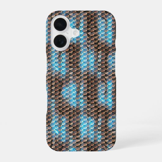 Coque iPhone 16 Conception moderne abstraite de motif numérique 12 (Verso)