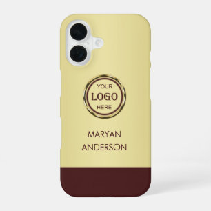 Coque iPhone 16 Conception or or rouge foncé, logo ou photo dans u