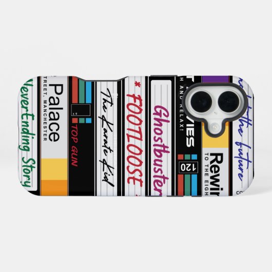 Coque iPhone 16 Conception vidéo VHS (Verso Horizontal)