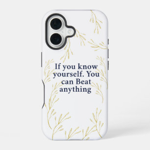 Coque iPhone 16 Connaissez-vous - Citation motivationnelle puissan