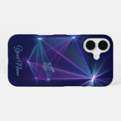 Coque iPhone 16 Constellation, nom d'art fractal abstrait fantasti (Verso Horizontal)