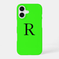 Cool couleur unie vert néon initial