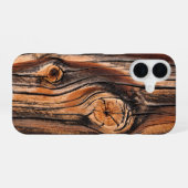 Coque iPhone 16 Cool de texture bois unique (Verso Horizontal)
