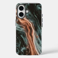 Copper & Teal Marble Flow