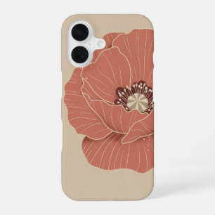 Coque iPhone 16 Coquelicot Pop Minimaliste Rétro