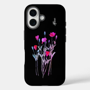 Coque iPhone 16 Coquelicots rouges prairie estivale, fleurs sauvag