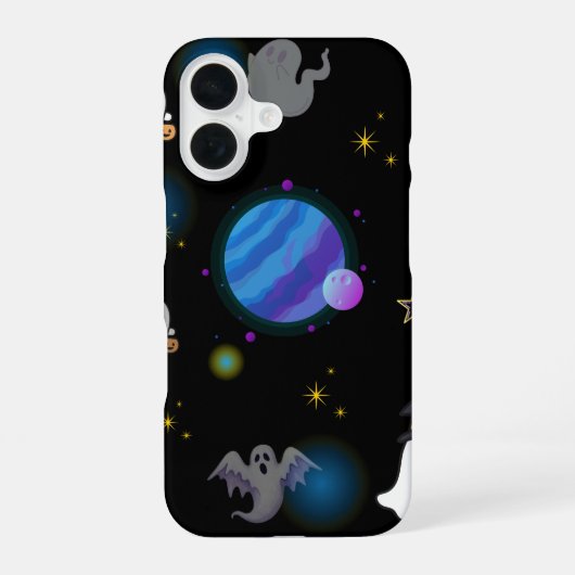 Coque iPhone 16 Coques de téléphone Galaxy d'Halloween effrayant, (Verso)