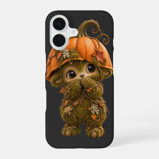 Coque iPhone 16 Coquet Étui de Créature de la Forêt de Citrouille  (Verso)
