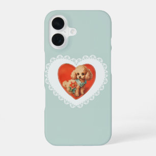 Coque iPhone 16 Coquette Rétro Vintage Animaux Bébés Pastel Chien