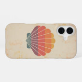 Coque iPhone 16 Coquillage stylisé rétro (Verso Horizontal)