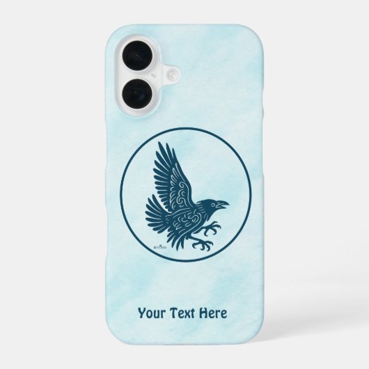Coque iPhone 16 Corbeau bleu dansant (Verso)