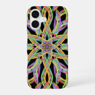 Coque iPhone 16 Corde de motif de chaîne de couleur arc-en-ciel Ar