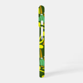 Coque iPhone 16 Cornemuse Notes de musique jaunes (Côté gauche)