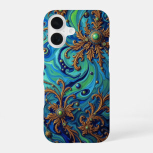 Coque iPhone 16 Cosmic Bloom : Flux d'énergie surréaliste