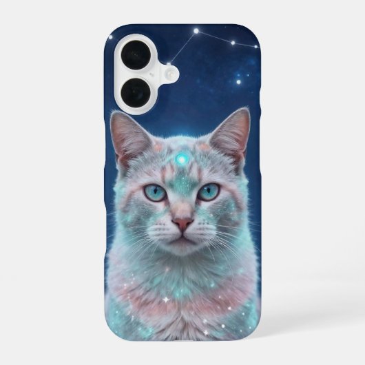 Coque iPhone 16 Cosmic Cat Constellation Galaxy Phone Case (Verso)