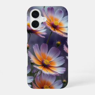 Coque iPhone 16 Cosmos orange et violet Abstrait