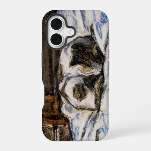 Coque iPhone 16 Couchage de chat sur un lit (Verso)