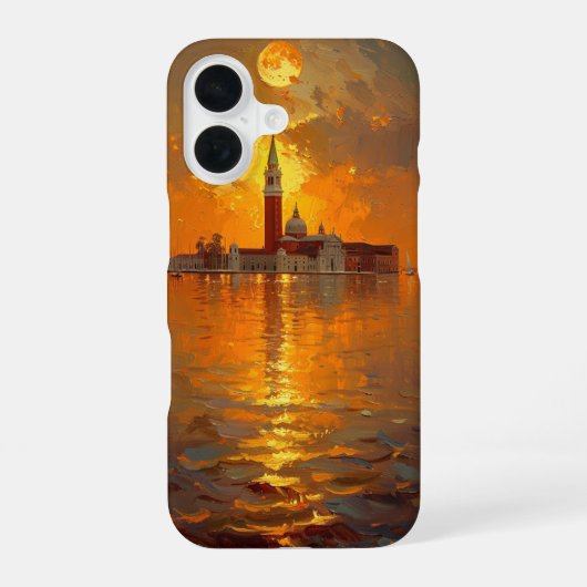 Coque iPhone 16 Coucher de soleil à Venise (Verso)