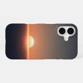Coque iPhone 16 Coucher de soleil cosmique vintage (Verso Horizontal)