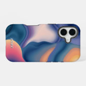 Coque iPhone 16 Coucher de soleil d'onde fluide Abstrait (Verso Horizontal)
