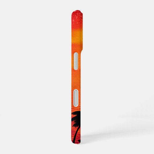 Coque iPhone 16 Coucher de soleil océan avec Palm Tree Personnalis (Côté droit)