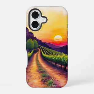 Coque iPhone 16 Coucher de soleil viticole