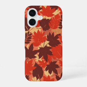 Coque iPhone 16 Couches de feuilles d'automne