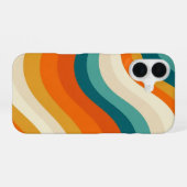 Coque iPhone 16 Couches rétro ondulées lisses (Verso Horizontal)