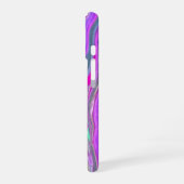 Coque iPhone 16 Couleur Liquide Abstraite Bleu Vert (Côté gauche)