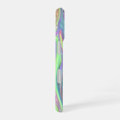 Coque iPhone 16 Couleur Liquide Abstraite Bleu Vert (Côté droit)