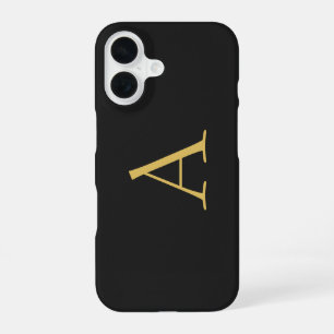 Coque iPhone 16 Couleur Or Gris Monogramme Professionnel