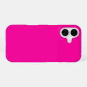 Coque iPhone 16 Couleur solide rose néon (Verso Horizontal)