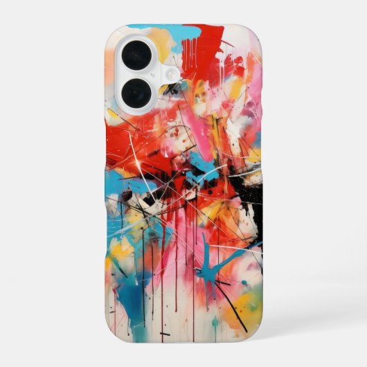 Coque iPhone 16 Couleurs d'art abstrait (Verso)