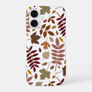 Coque iPhone 16 Couleurs d'automne en blanc pour les Feuilles tomb