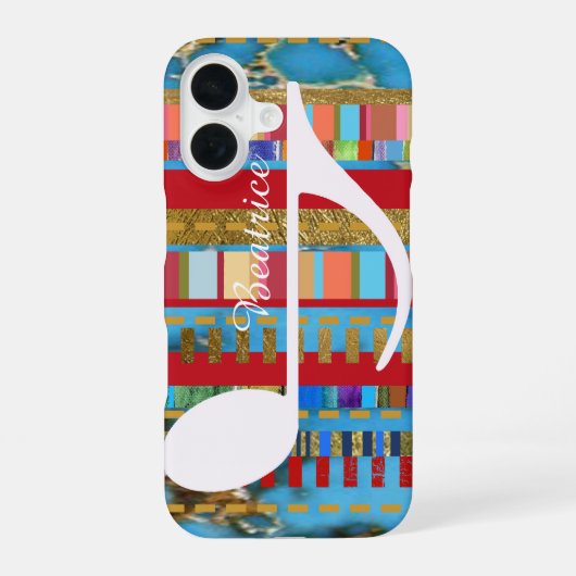 Coque iPhone 16 couleurs de musique personnalisées (Verso)