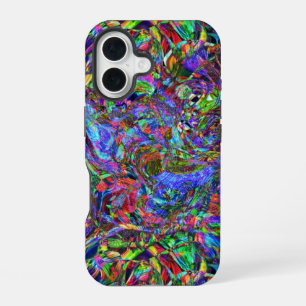 Coque iPhone 16 Couleurs Exubérantes Flowing Abstraites
